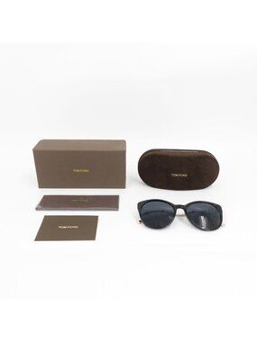 Tom Ford TF641 Round Sunglasses Black and Blue OS